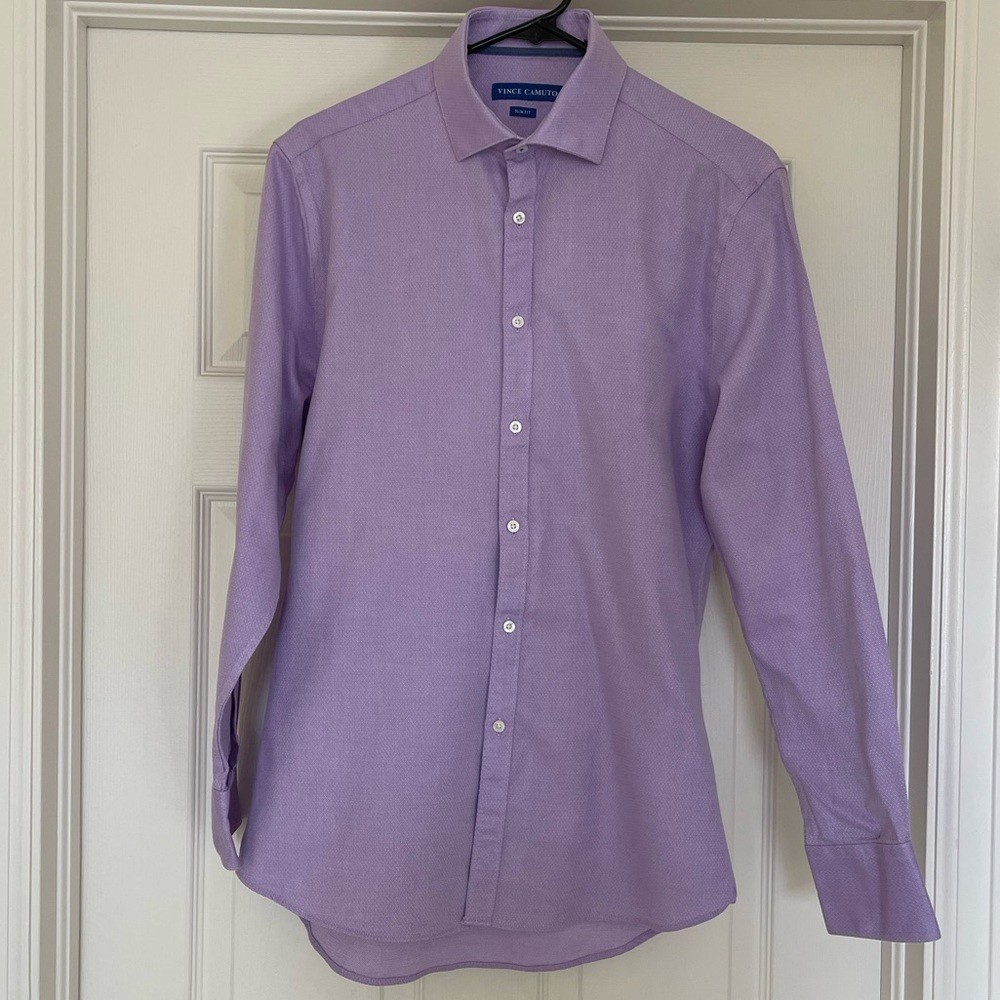 Vince Camuto Slim Fit Lavender Purple Dress Shirt GUC